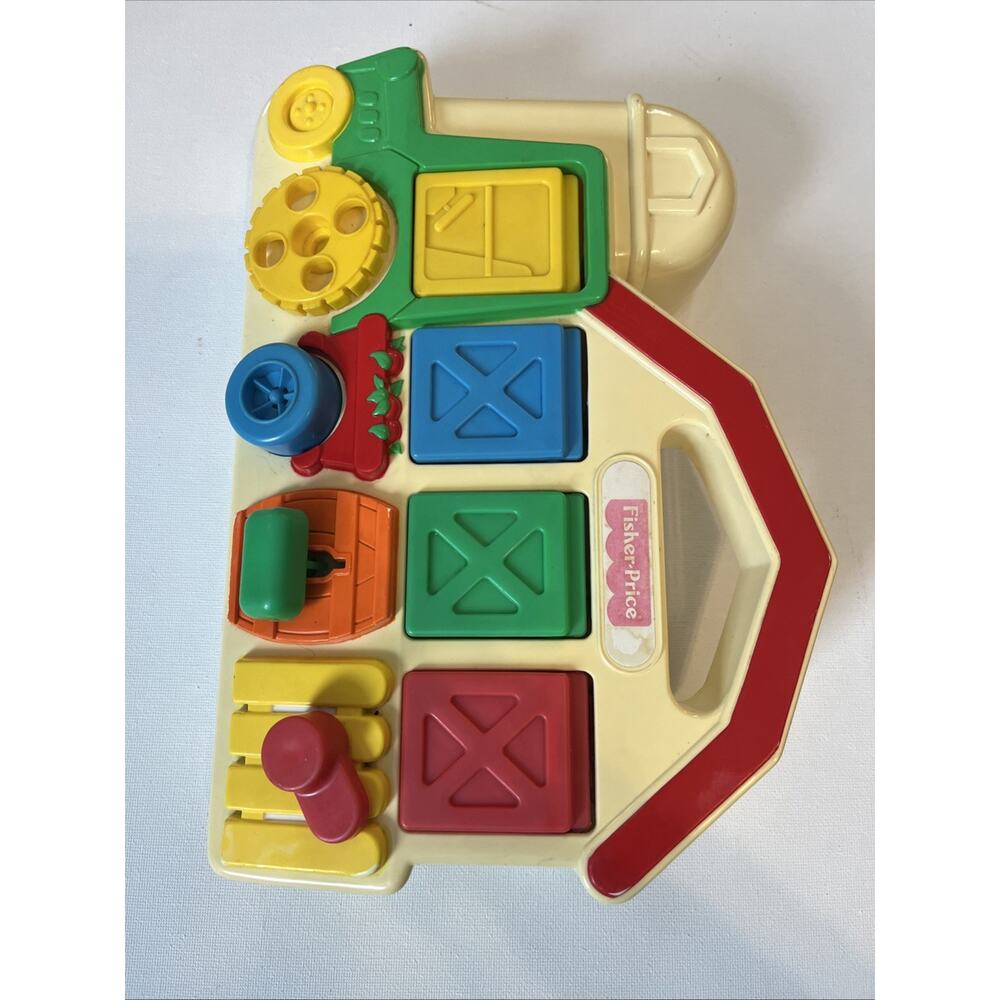 Fisher-Price 1993 Vintage Pop-Up Barn Farm Animals Tractor Baby Activity Toy - Picture 5 of 9